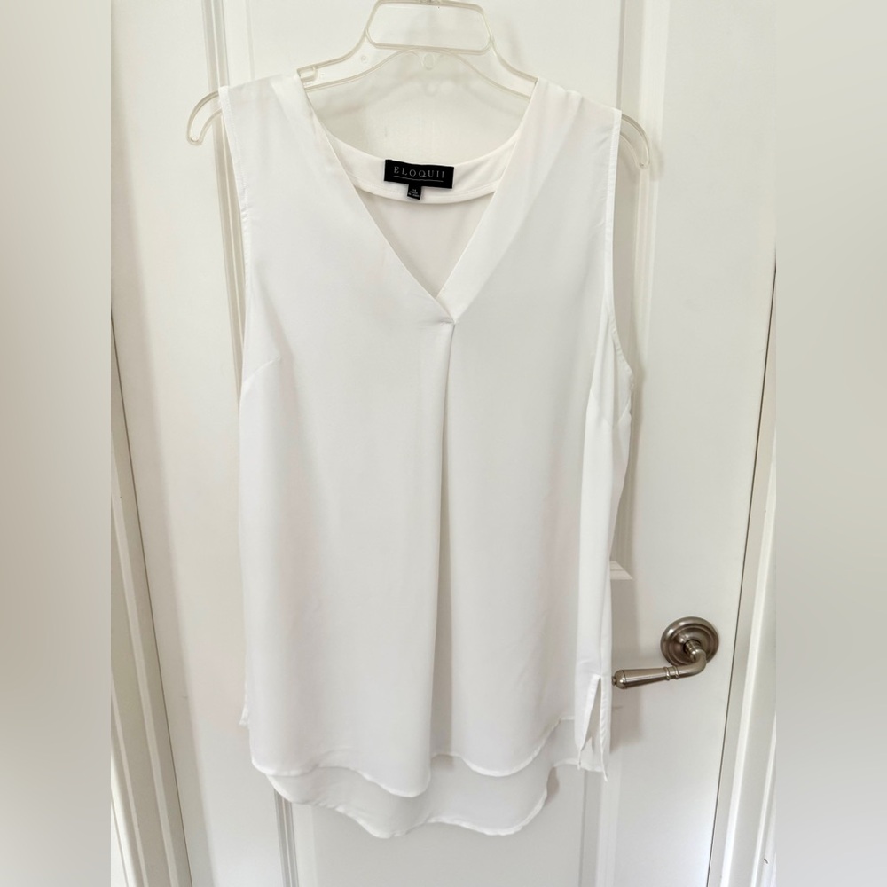 Eloquii Women's White Sleeveless Top Size 14
